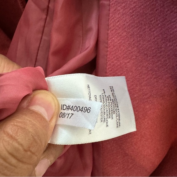 Express Womens Classic Trench Pea Coat in Blush Pink size XS Wool Blend Belted - Picture 6 of 8